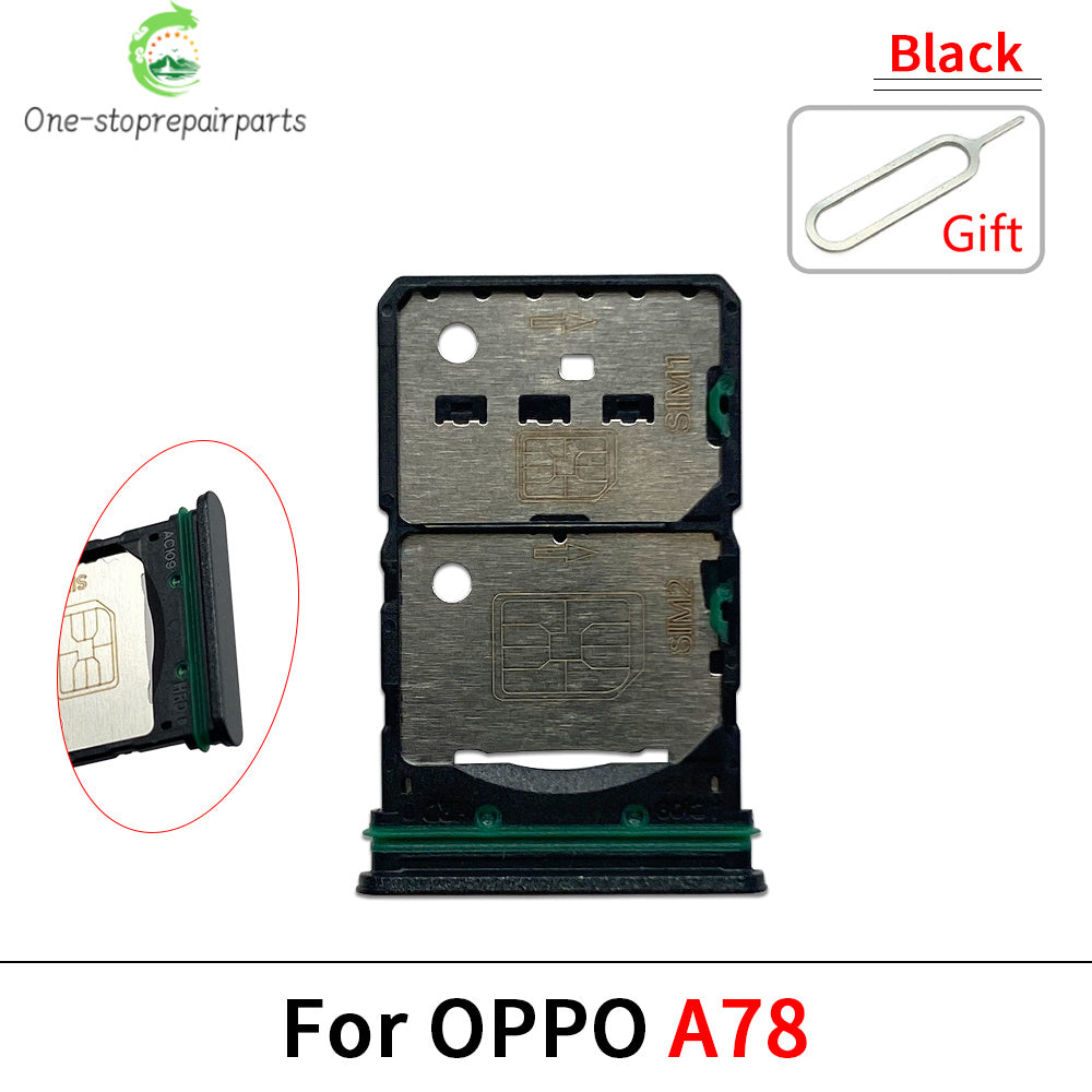 10Pcs, Micro Nano SIM Card Holder Tray Slot Holder Adapter Socket For OPPO A72 A74 A77 A77s A78 4G 5G OPPO phone repair parts
