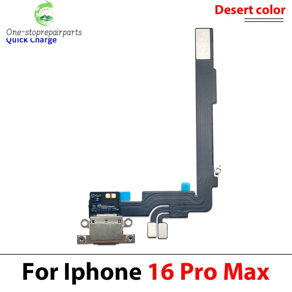 New For iPhone 16 Pro Max Plus USB Micro Charger Charging Port Dock Connector Microphone Board Flex Cable iPhone phone repair parts