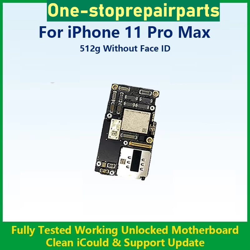 Fully Tested Working Well Motherboard For iPhone 11 Pro Max With/Without Face ID Cleaned iCloud And Support Update Logic Board iPhone phone repair parts