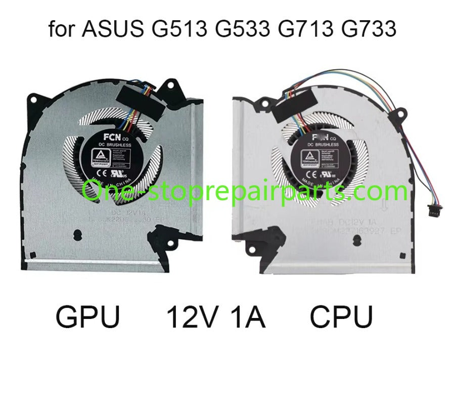 CPU GPU Cooling Fan For ASUS ROG Strix G513 G513QR G713 G713QR G533QR G733QS Notebook Radiator 13NR0540P02011 13NR0540P01011 ASUS laptop repair parts