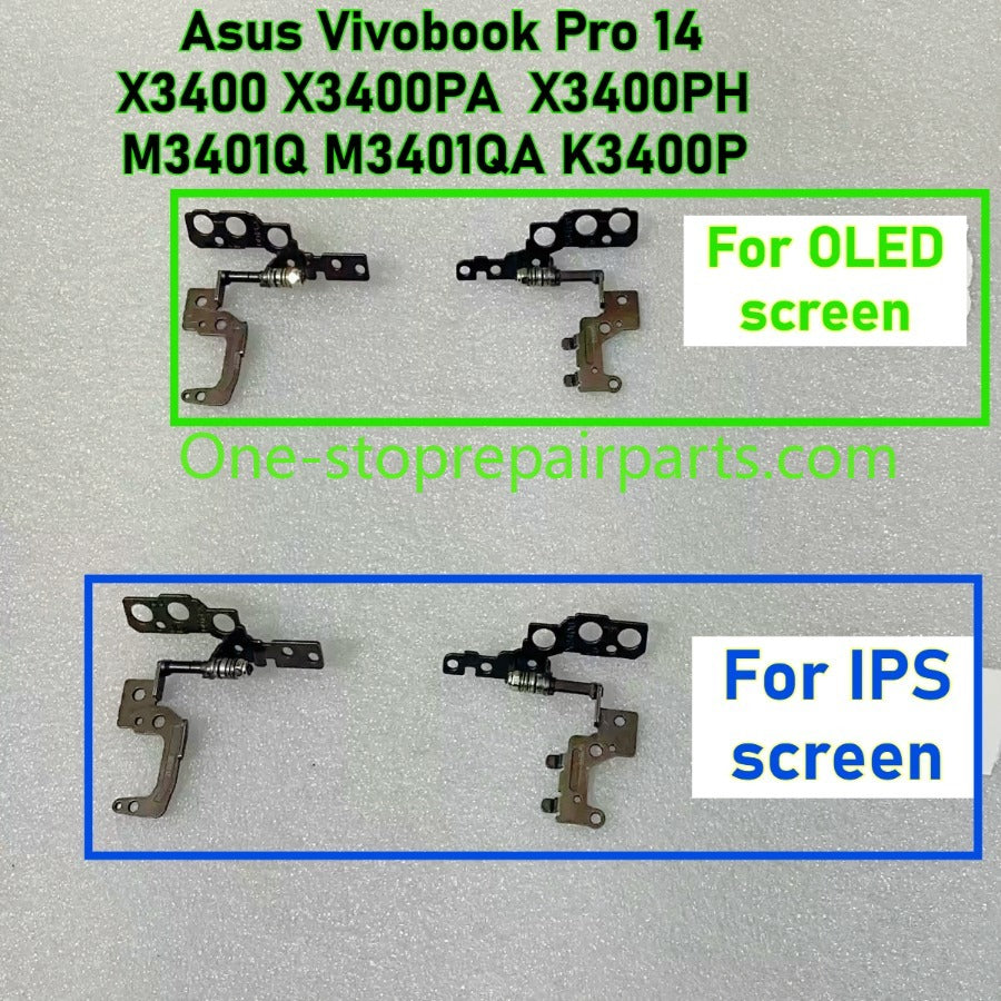 Lcd screen hinge kit L R set for  Asus Vivobook Pro 14 X3400 X3400PA  X3400PH M3401Q M3401QA K3400P OLED IPS 13NB0UX0M05011 13NB0UX0M06011 13NB0UX0M07011 Screen rotating shaft ASUS Laptop repair parts