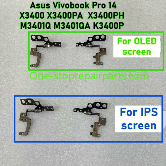 Lcd screen hinge kit L R set for  Asus Vivobook Pro 14 X3400 X3400PA  X3400PH M3401Q M3401QA K3400P OLED IPS 13NB0UX0M05011 13NB0UX0M06011 13NB0UX0M07011 Screen rotating shaft ASUS Laptop repair parts