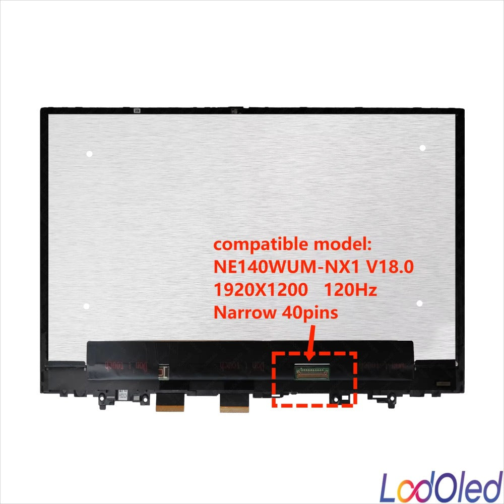 14'' LCD Screen Touch Digitizer Assembly With Frame for ASUS ChromeBook Flip CB3 CB3401FBA 1920x1200 30/Narrow 40Pins 60/120Hz ASUS laptop repair parts