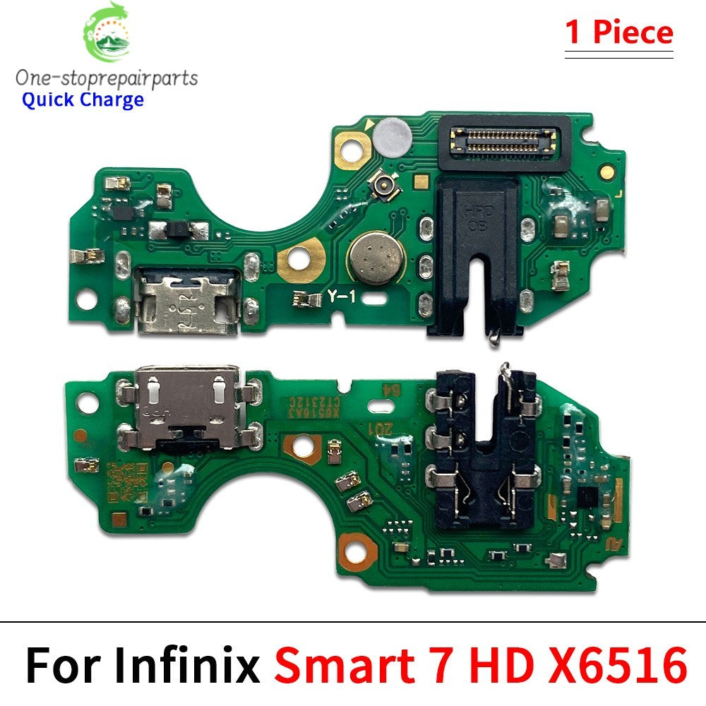 10Pcs，USB Charging Port Dock Charger Plug Connector Board Flex Cable For infinix Smart 4 5 6 7 8 HD Pro Plus X6511 X6512 X6823  infinix phone repair parts