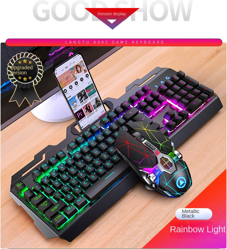 Accessories Game keyboard, mouse, earphones three-piece set, mechanical feel keyboard and mouse set