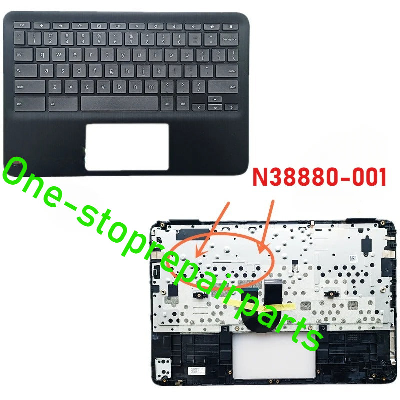 Non-WFC version Top Cover With Keyboard for HP Chromebook Fortis x360 11 inch G3 N38880-001 upper case palmrest keyboard HP laptop repair parts