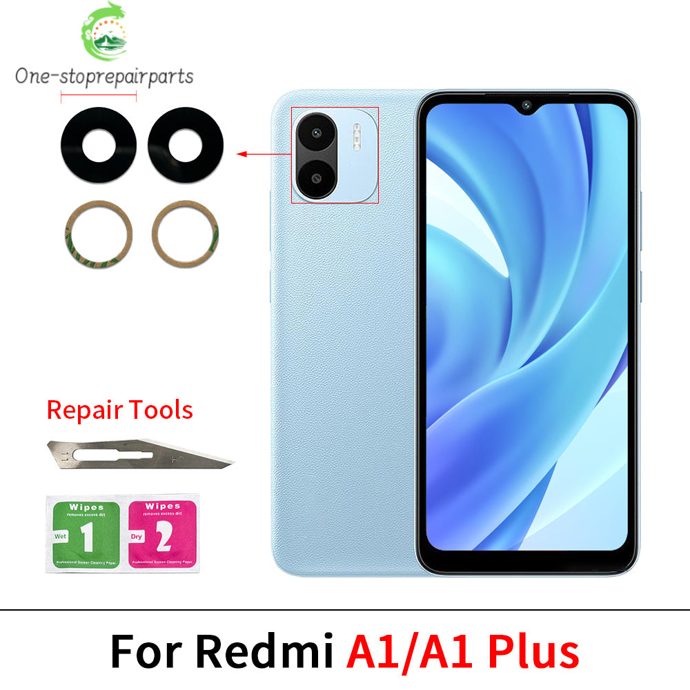 New For Redmi A1 A2 A3 A5 Plus Rear Back Camera Glass Lens With Ahesive Sticker Redmi phone repair parts