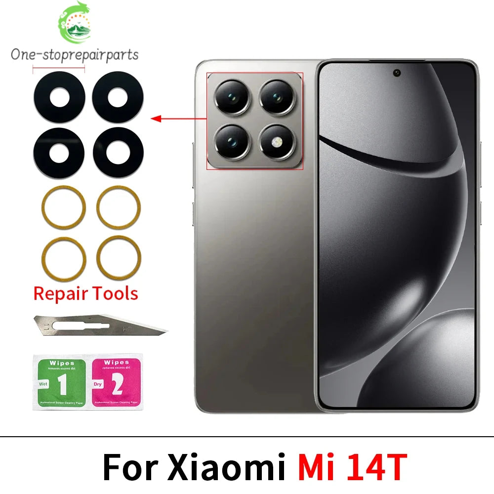 New Camera Glass Rear Back Camera glass Lens For Xiaomi Mi 10T 11T 12T 13T 14T Pro With Glue Adhesive  Xiaomi  Xiao mi phone repair parts