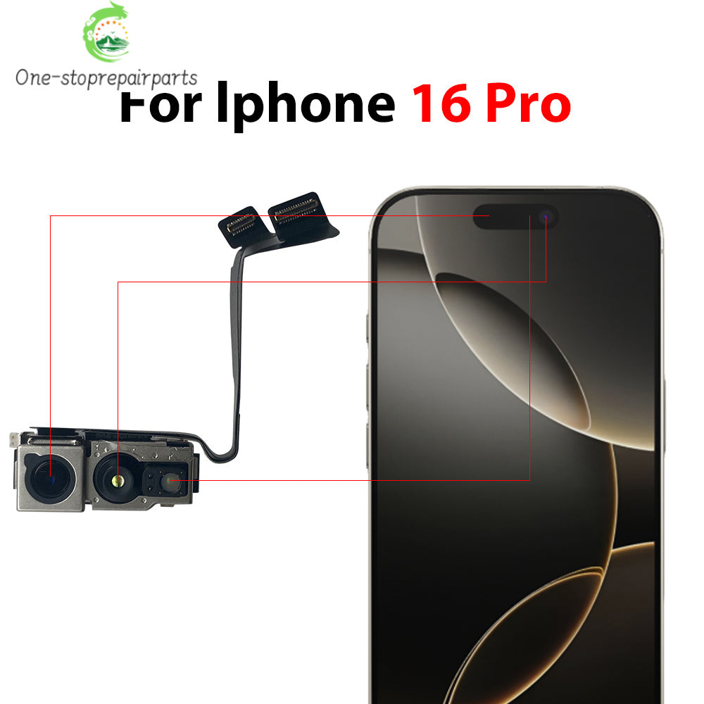 New For iPhone 16 Pro Max Plus 16E Front Camera Flex With Back Rear Camera Module Flex Cable iPhone phone repair parts
