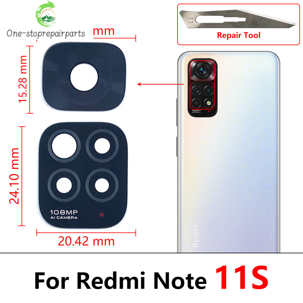 Rear Back Camera Glass Lens For Xiaomi Redmi Note 11 11E 11s 11T 11 Pro Plus 5G With Adhesive Sticker  Xiaomi  Xiao mi phone repair parts