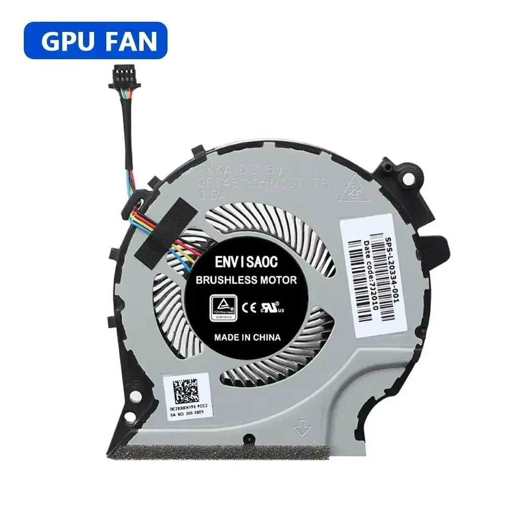 Cooler Fan For HP Pavilion Gaming 15-CX 15-cx0000 15-CX0068TX CX0061TX TPN-C133 CPU GPU Cooling Fan Heatsink Fans Cooler XRF501105PR0T XRF481305M60 HP Laptop repair parts