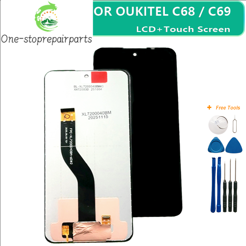 100% Original For OUKITEL C68 C69 LCD Display Touch Screen Digitizer For oukitel C68 PLUS C69 C68 Pro Assembly Replacement Other Brand Phone repair parts