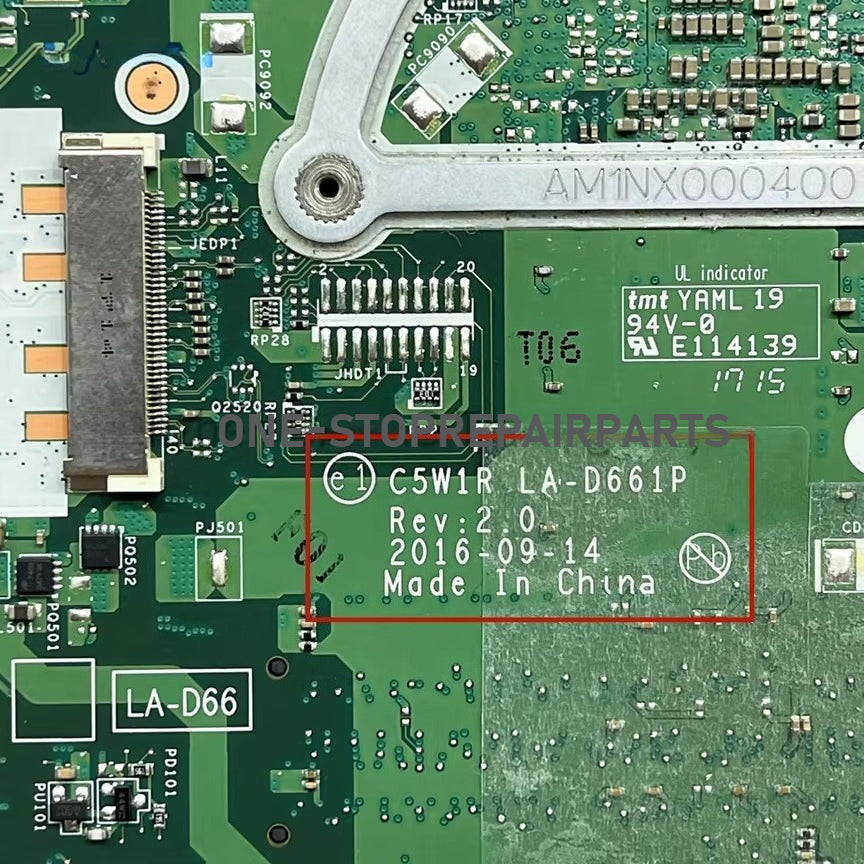 C5W1R LA-D661P For Acer Aspire ES1-523 Laptop Motherboard With E1-7010 A4-7210 A8-7410 CPU DDR3 NB.GKY11.001 NBGGT11001 100% New Acer laptop repair parts