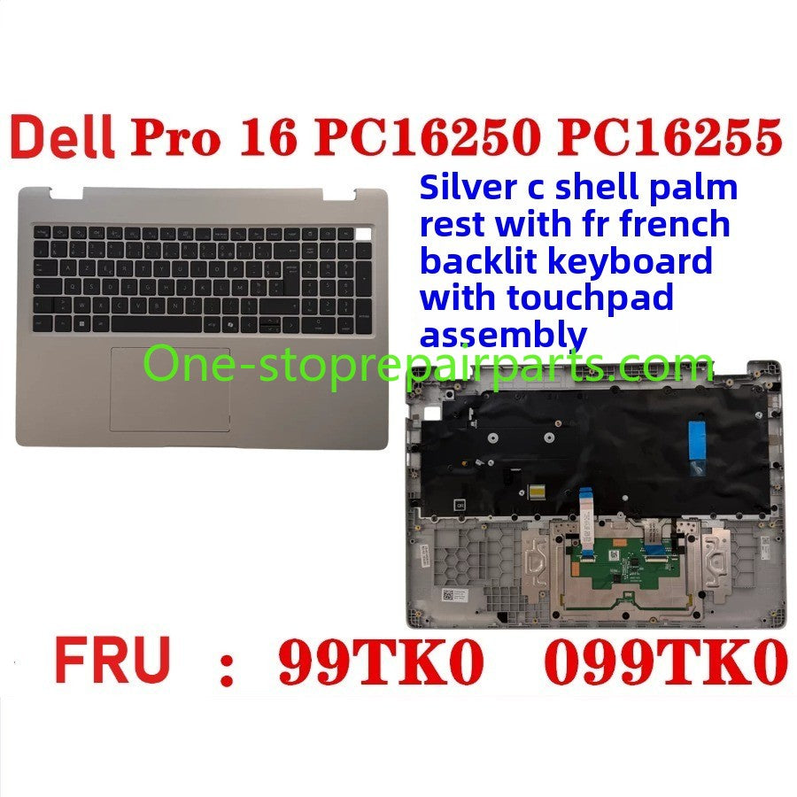 Cover case Keyboard for Dell Pro 16 PC16250 PC16255 Cover case for Dell Pro 16 PC16255 PC16250 LCD Back Cover Bezel frame topcase palmrest upper bottom HINGE 0V1T1X 0388WT 0Y55N3 099TK0 006R8M Dell laptop repair parts