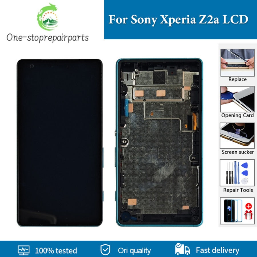 5.0'' Original LCD Screen For Sony Xperia Z2A LCD Screen Touch Display Digitizer Assembly With Frame For Sony Z2A Z2 A D6563 LCD Sony phone repair parts