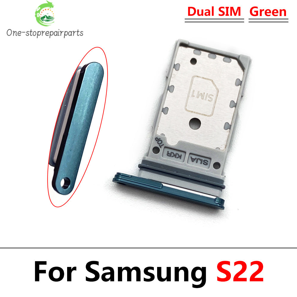 SIM Card Tray Slot Holder Adapter Accessories For Samsung S22 / S22 Plus / S22 Ultra Samsung phone repair parts