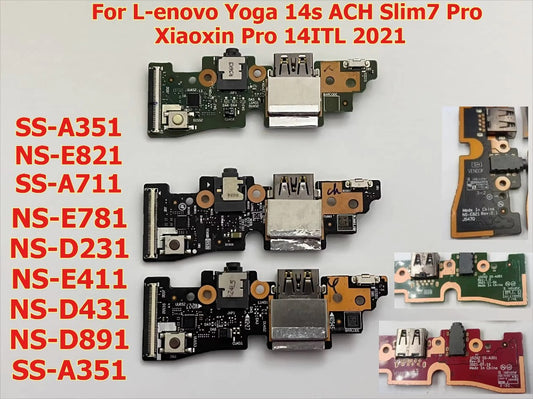 USB Switch board For Lenovo Yoga 14s ACH Slim7 Pro Xiaoxin 14ITL 2021 NS-E781/D231 NS-E411 NS-D431 NS-D891/E821 SS-A351 SS-A711 Lenovo laptop repair parts