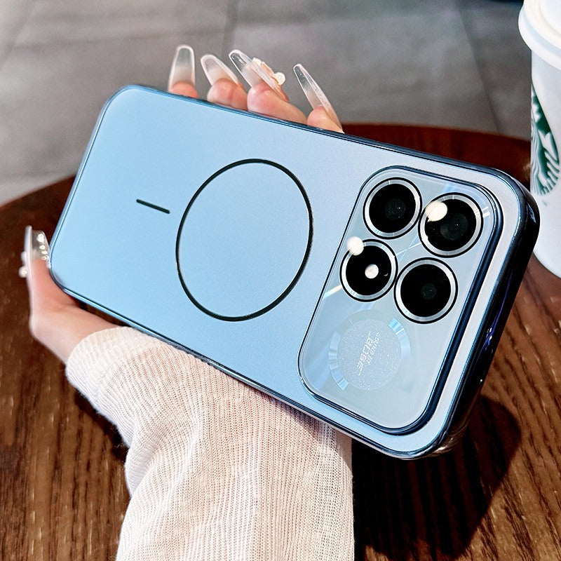 Laser thin ring For Redmi K100pro mobile phone case New k90 pro max integrated lens film all-inclusive protective case k80pro electroplated acrylic backplane case Phone Accessories