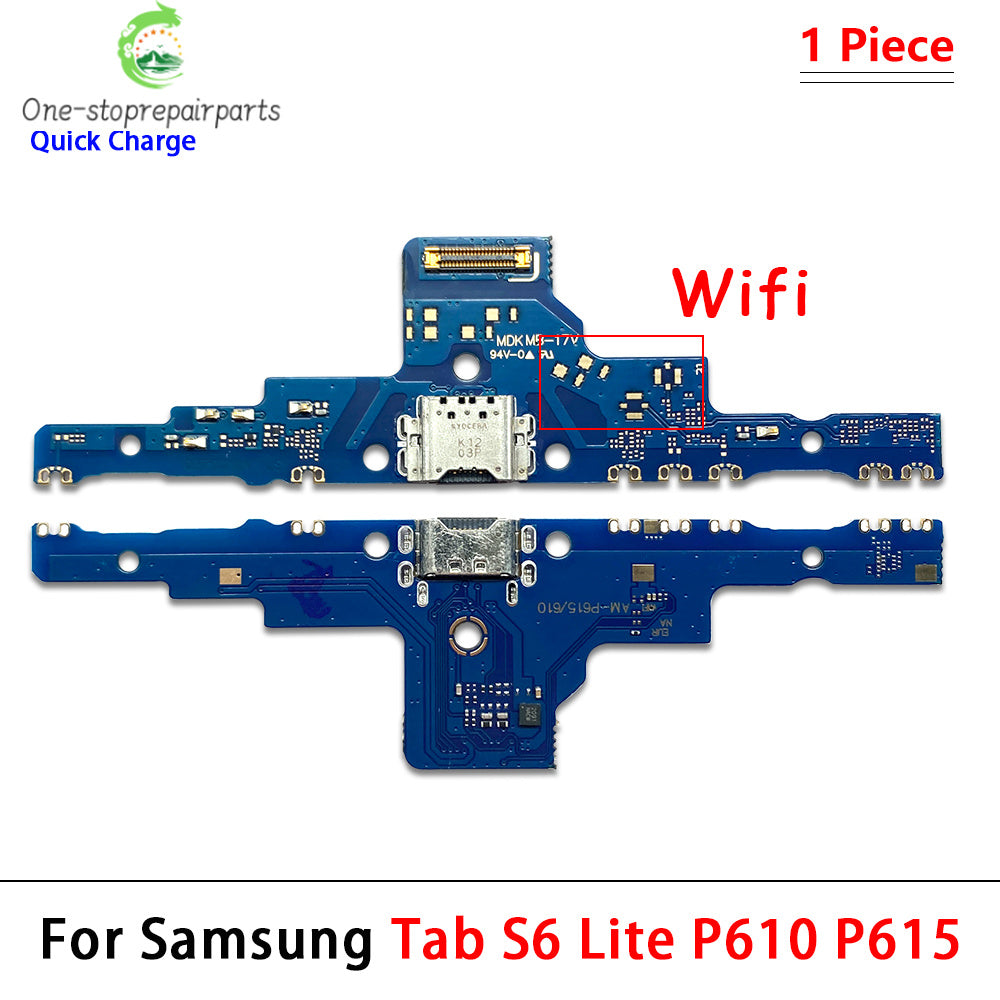 10Pcs, New For Samsung Tab S6 Lite P610 P615  USB Micro Charger Charging Port Dock Connector Microphone Board Flex Cable Samsung phone repair parts