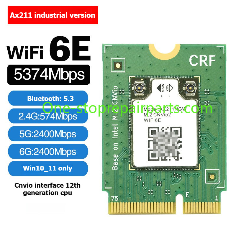 Laptop computer Wifi Card for Intel 9560NGW AX203NGW AX201NGW AX211NGW  Killer1675I 1650I 1550I 9462 9461NGW CNVio IPEX4 WIFI6E Wi-Fi 6E Bluetooth 5.3 Wireless Card