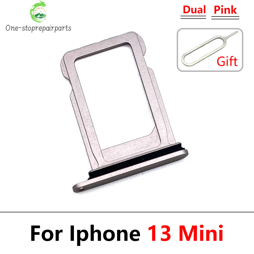 10Pcs New For iPhone 13 Pro 13Pro Max Mini Dual SIM Card Tray Slot Holder Adapter Accessories iPhone phone repair parts