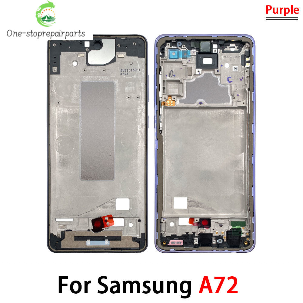 New Front Housing LCD Display Frame For Samsung A02 A02s A12 A22 A32 A52 A52s A72 4G 5G Housing Middle Frame Bezel Plate Cover Samsung phone repair parts