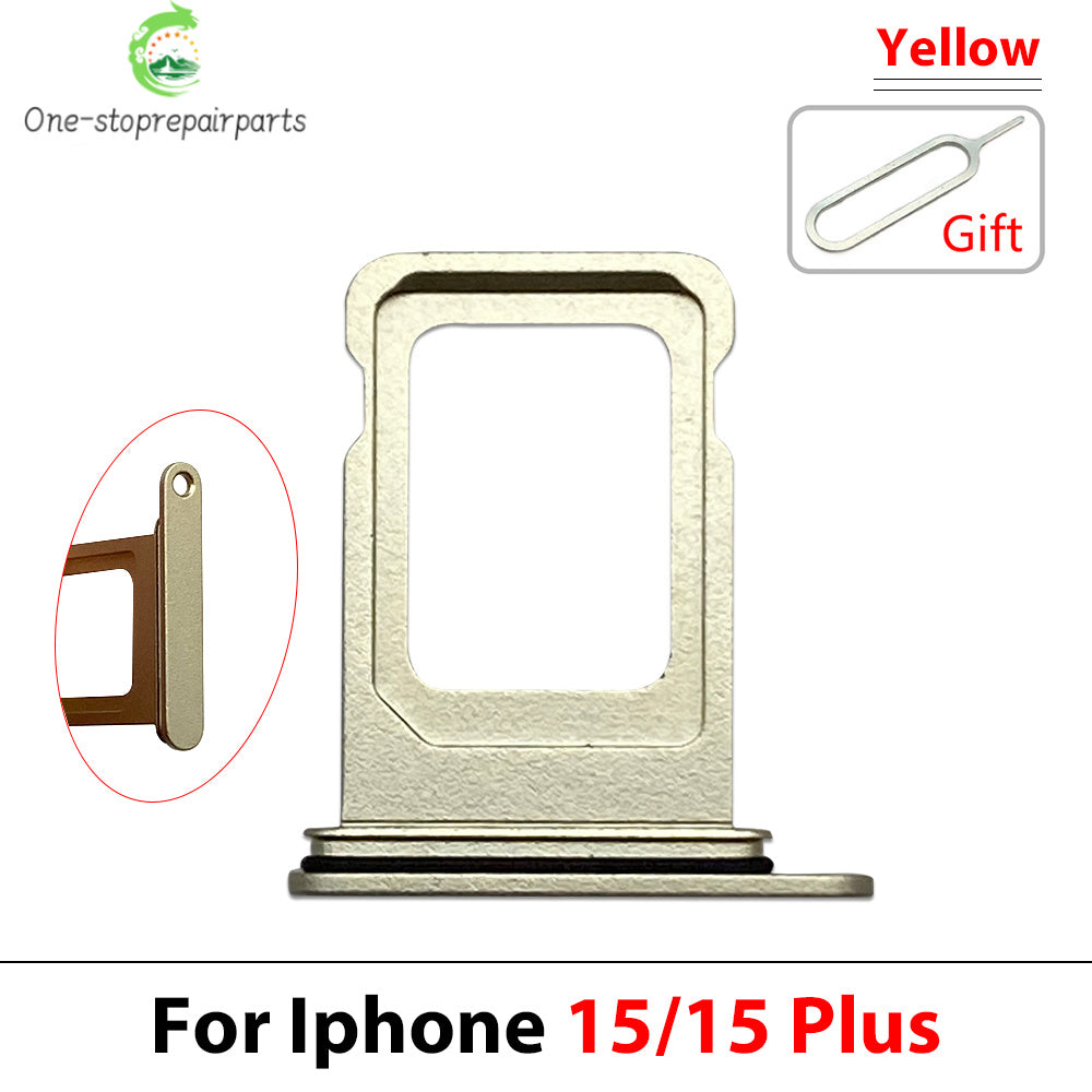 10Pcs, Dual SIM & Single SIM Card Slot SD Card Tray Holder Adapter For iPhone 15 Pro Max Plus iPhone phone repair parts