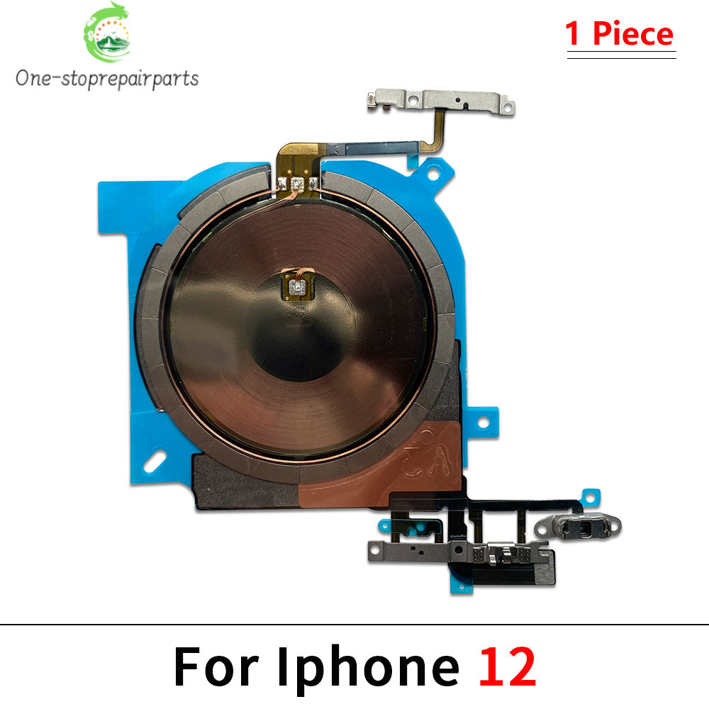 Wireless Charging Coil Sticker With Power Volume Flex Cable For iPhone 11 12 13 14 15 Pro Max Wireless Charger Panel iPhone phone repair parts
