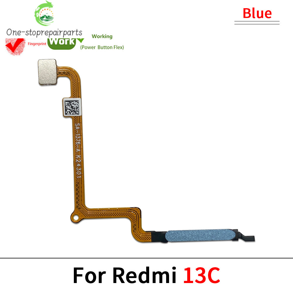 New Fingerprint For Xiaom Redmi 12 12C 13C 10C Home Button Fingerprint Menu Return Key Recognition Sensor Flex Cable Redmi phone repair parts