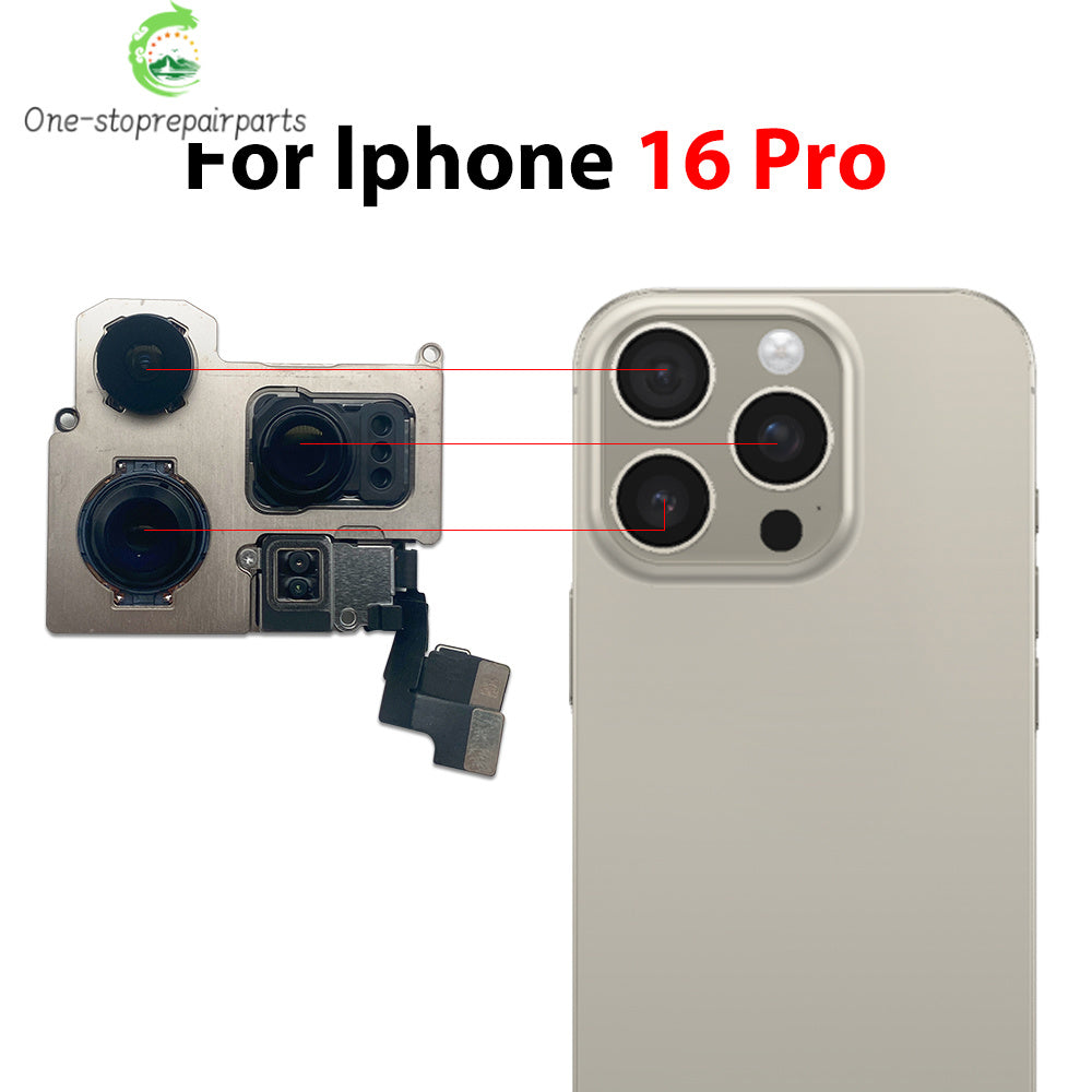 New For iPhone 16 Pro Max Plus 16E Front Camera Flex With Back Rear Camera Module Flex Cable iPhone phone repair parts
