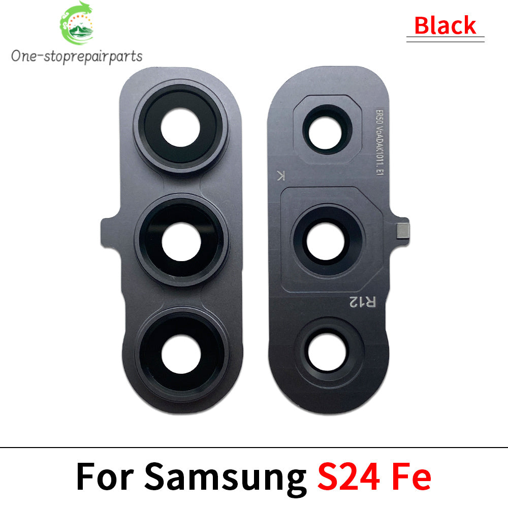 New Rear Camera Glass Lens Cover With Frame Holder For Samsung A26 A56 A34 A54 S24 Fe 5G Replacement Parts Samsung phone repair parts