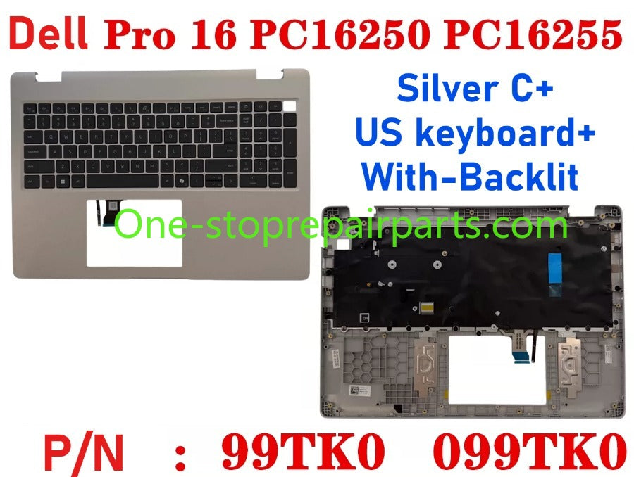 Cover case for Dell Pro 16 PC16250 PC16255 0D45TN 04TV1R 0FJ6FY 02XHM1 099TK0 02882N 0HNP7J 02XHM1 0GJX2F 0C8CKC 0964DF 0DR9PF 0HHMCK 0F9V30 0388WT 0H3K5C 0HR42X 01378G Lcd back housing bezel palmrest bottom lower cover hinge Dell laptop repair parts