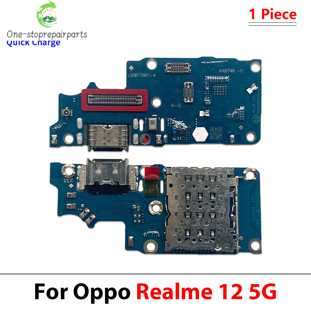 New For OPPO Realme 8 8i 10 11 12 14 Pro Plus Note 50 60 4G 5G USB Charge Port Jack Dock Connector Charging Board Flex Cable Realme phone repair parts