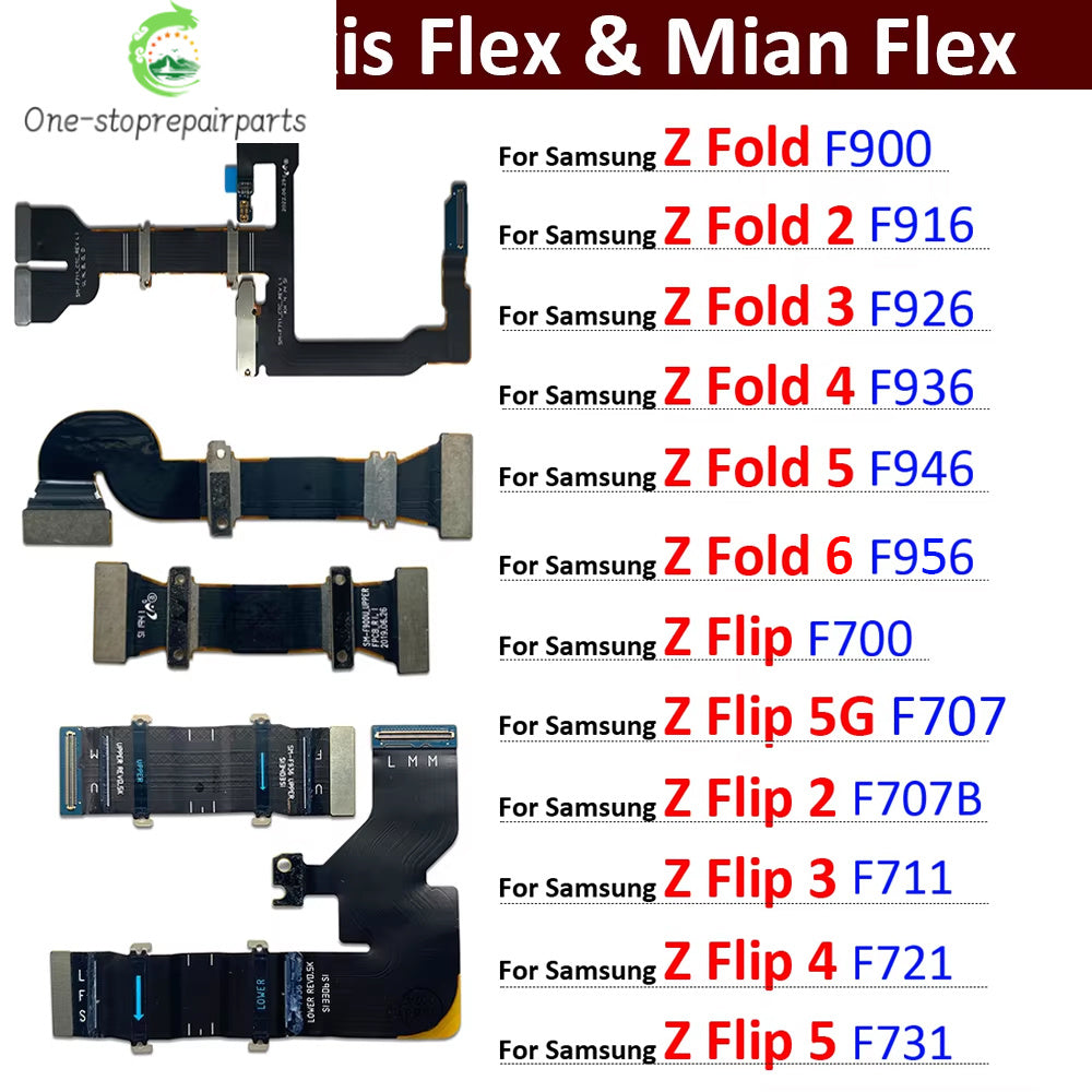 New Spin Axis Flex For Samsung Z Fold 1 2 3 4 5 6 MainBoard Connector LCD Display USB Flex Cable For Samsung Z Flip 1 2 3 4 5 Samsung phone repair parts