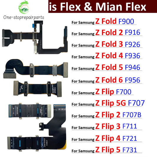 New Spin Axis Flex For Samsung Z Fold 1 2 3 4 5 6 MainBoard Connector LCD Display USB Flex Cable For Samsung Z Flip 1 2 3 4 5 Samsung phone repair parts