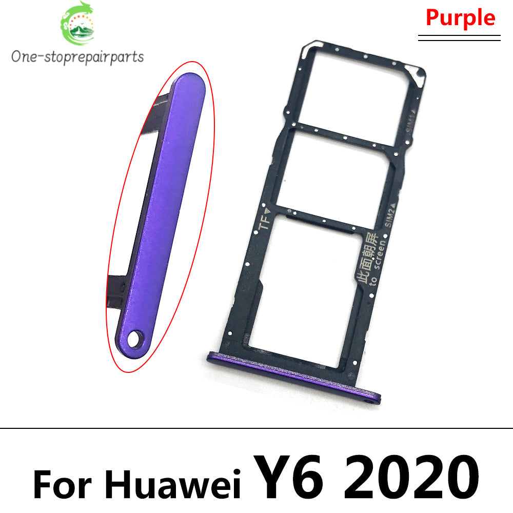 10Pcs/Lot, New For Huawei Y6 Y7P Y8P 2020 Y9 Prime 2019 SIM Card Tray Slot Holder Repairing Parts Huawei phone repair parts