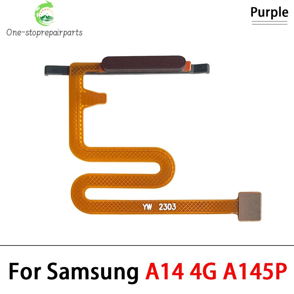 10Pcs, For Samsung A14 4G 5G A145F A145P A146B A146P Fingerprint Sensor Home Return Key Menu Button Flex Cable Samsung phone repair parts