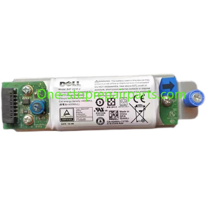 6.4V 7.1Wh 1.1Ah Raid Controller Battery Module D668J 0D668J CN-0D668J BAT 2S1P-2 for DELL 2S1P-2 0D668J MD3200/3220/3200I Controller battery Server repair parts