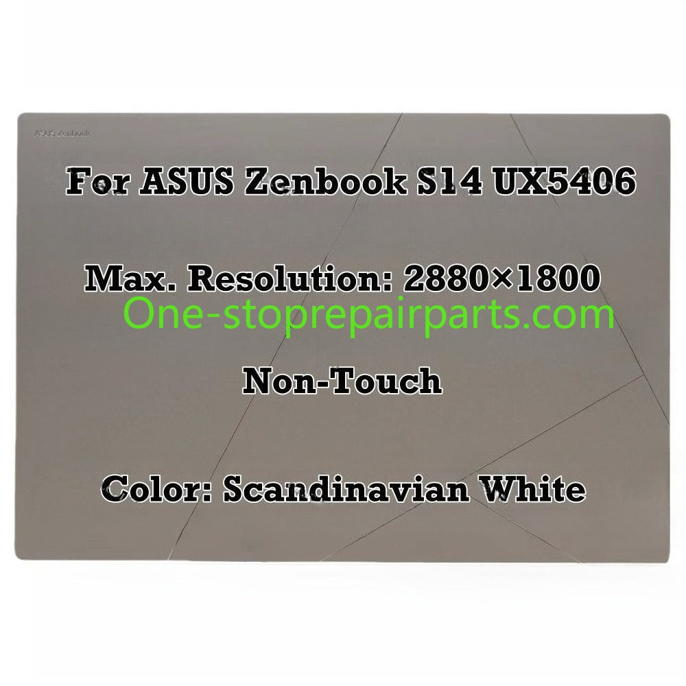 2880×1800 Lcd screen for For ASUS Zenbook S 14 UX5406SA UX5406S UX5406 S14 OLED 2.8K ATNA40CU09 3K 120Hz Screen LCD Complete Zumaia Gray Scandinavian WhiteTouch Assembly