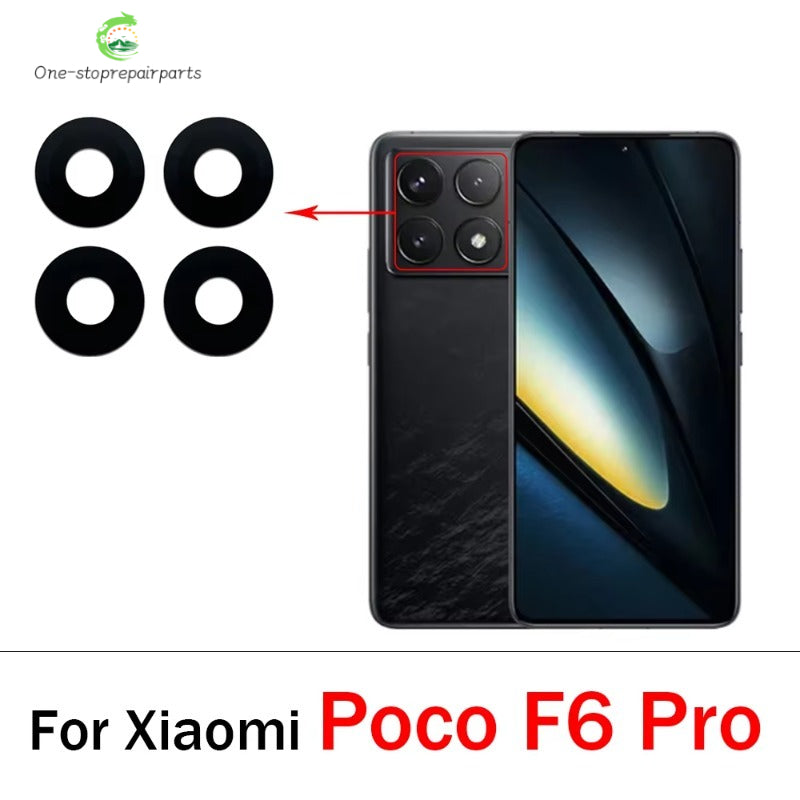 100Pcs，Rear Back Camera Glass Lens For Xiaomi Poco F5 F6 M5 M5s M6 X5 X6 Pro 4G 5G Camera Glass With Glue Adhesive  Xiaomi  Xiao mi phone repair parts