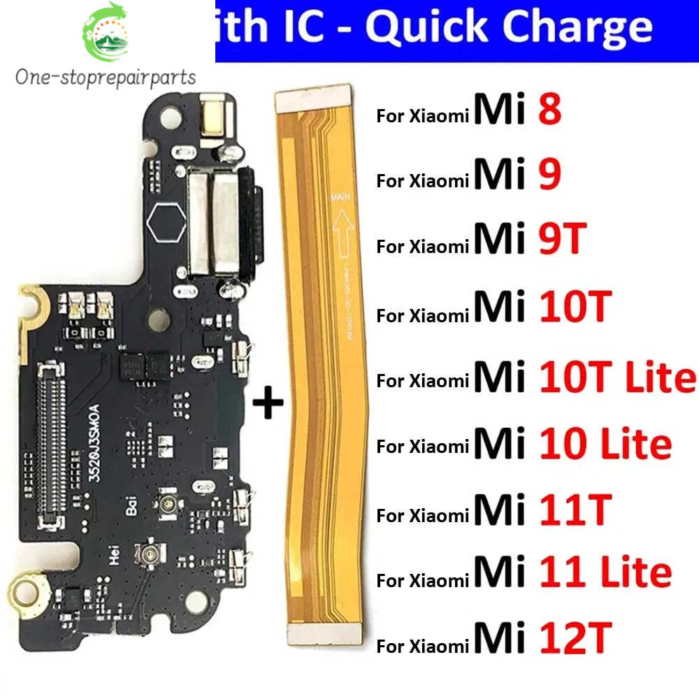 For Xiaomi Mi 8 9 Se 9T 10 10T Mi10T Mi11T 11 11T 12T Pro Lite USB Charging Board Connector Plug Port Dock Mainboard Flex Cable Xiaomi  Xiao mi phone repair parts