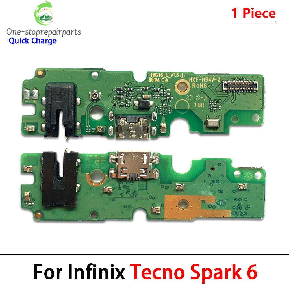 New USB Charge Port Dock Connector Charging Board Flex Cable For Tecno Spark 5 6 Air 7 7T 8 8C 8P 8T 10C 9 20 Pro Go 2022 2023 Tecno phone repair parts