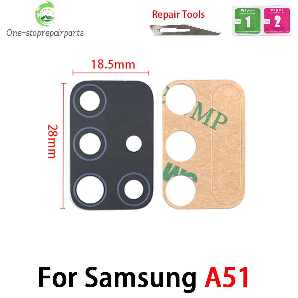 100Pcs/Lot, For Samsung A10 A20 A30 A50 A70 A10s A20s A30S A50S A21s A01 A11 A12 A21 A31 A51 A71 Rear Back Camera Glass Lens Samsung phone repair parts