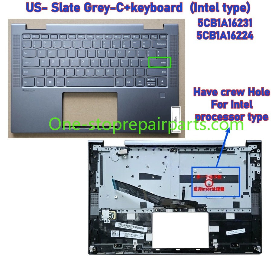 Cover case for Lenovo 14C 2021 ideapad Yoga 7-14ITL5 7-14ACN6 Lcd back housing bezel upper topcase palmrest keyboard touchpad bottom Lower case hinge cover 5CB1A08845 5CB1A0884 5CB1A16231 5CB1A08879  Lenovo Laptop repair parts