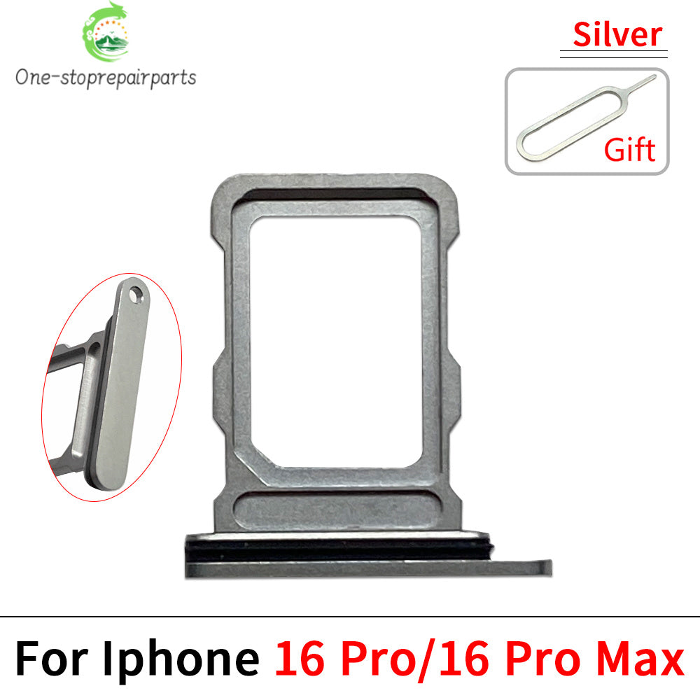 New Dual Single SIM Card Tray Slot Holder Adapter Accessories For iPhone 16 Pro 16Pro Max 16 Plus iPhone phone repair parts