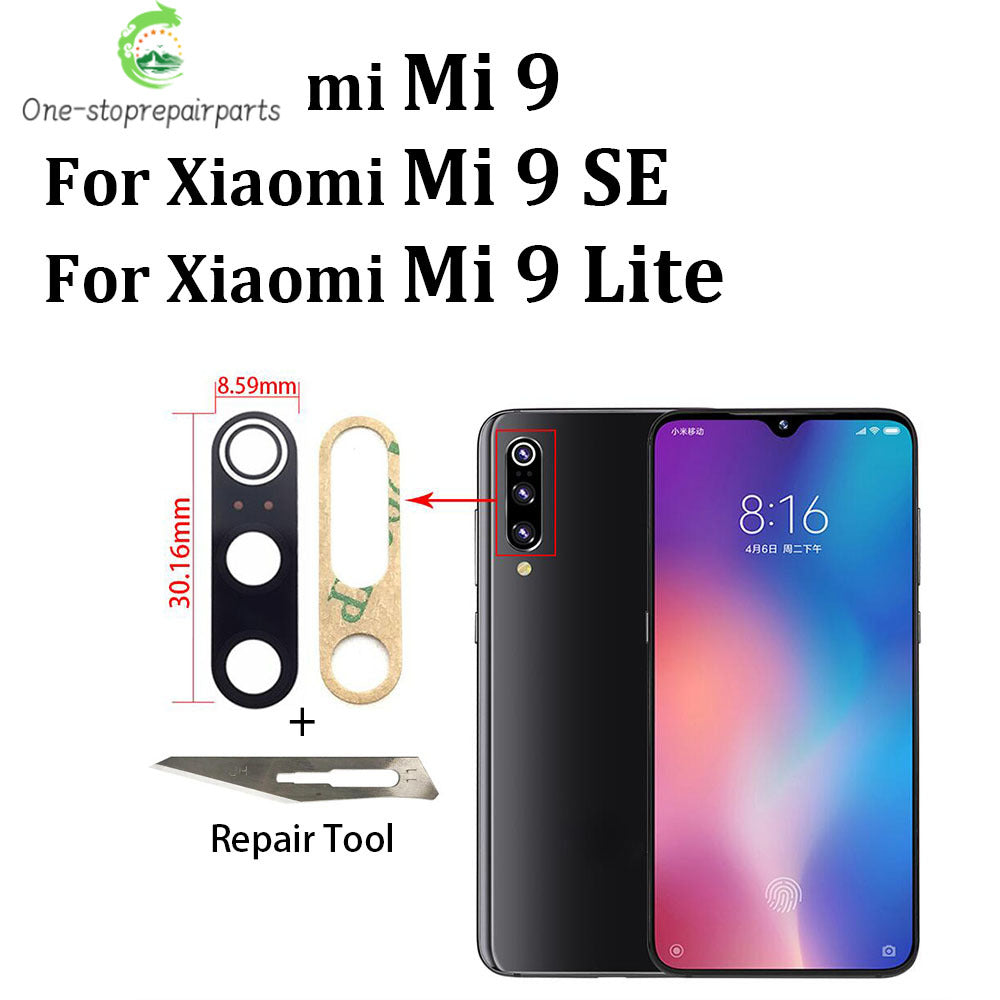 2Pcs Camera Glass For Xiaomi Mi 9 Lite Se Mi10 11 10T Pro Note 10 Lite Poco X3 F3 9C Rear Back Camera glass Lens With Adhesive Xiaomi  Xiao mi phone repair parts