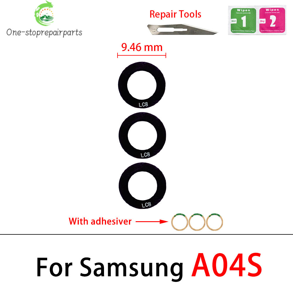 New Rear Back Camera Glass Lens For Samsung A04 A04s A04e A14 A24 A34 A54 A05 A05s A15 A25 A35 A55 4G 5G With Adhesive
