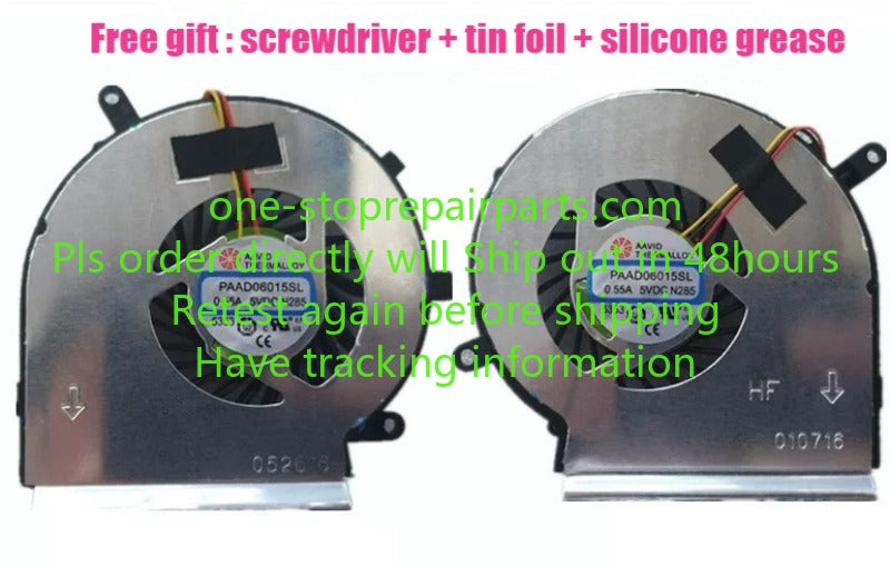 Genuine CPU & GPU Cooling Fan for MSI GE62 GE72 PE60 PE70 GL62 GL72 Cooler fans with temperature control
