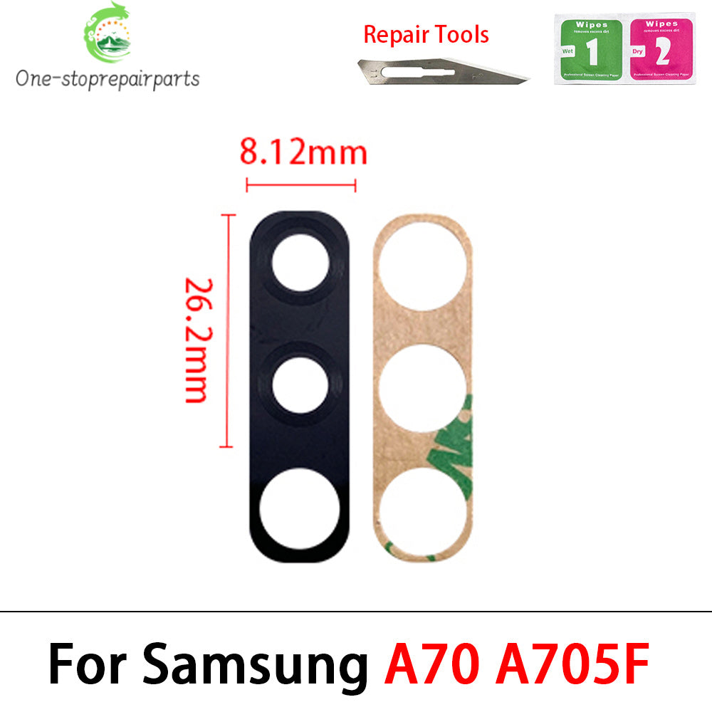 100Pcs/Lot, For Samsung A10 A20 A30 A50 A70 A10s A20s A30S A50S A21s A01 A11 A12 A21 A31 A51 A71 Rear Back Camera Glass Lens Samsung phone repair parts