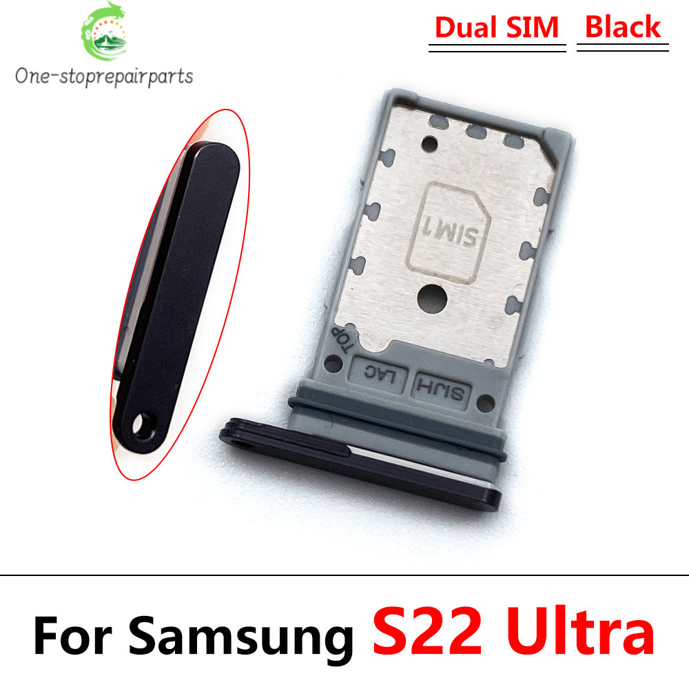 SIM Card Tray Slot Holder Adapter Accessories For Samsung S22 / S22 Plus / S22 Ultra Samsung phone repair parts
